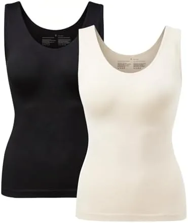 shapewear tank tops for women tummy control compression cami shaper 2 pack